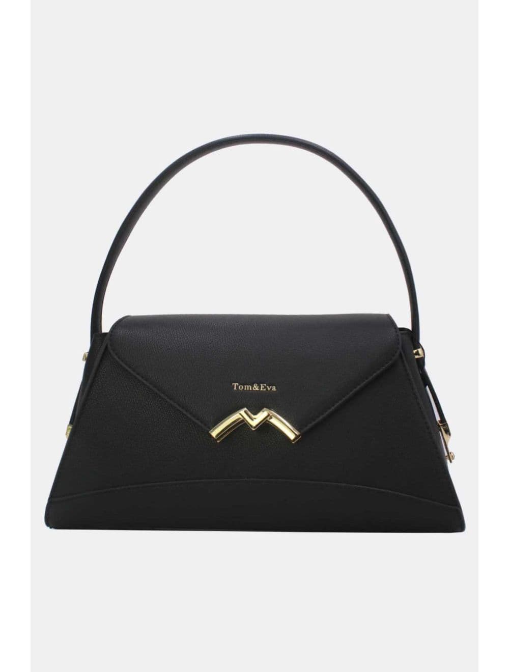 Sac à main Effet Cuir trapèze Chic 25B-6397-Noir