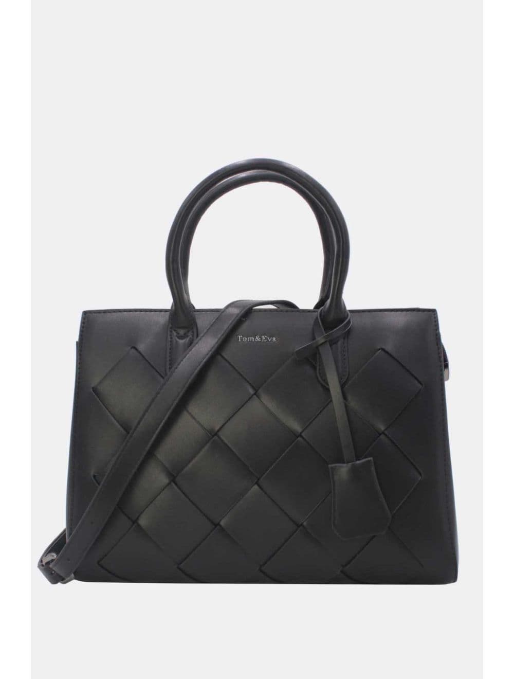 Sac à Main Tressé Avec Pendentif 25B-6398-Noir