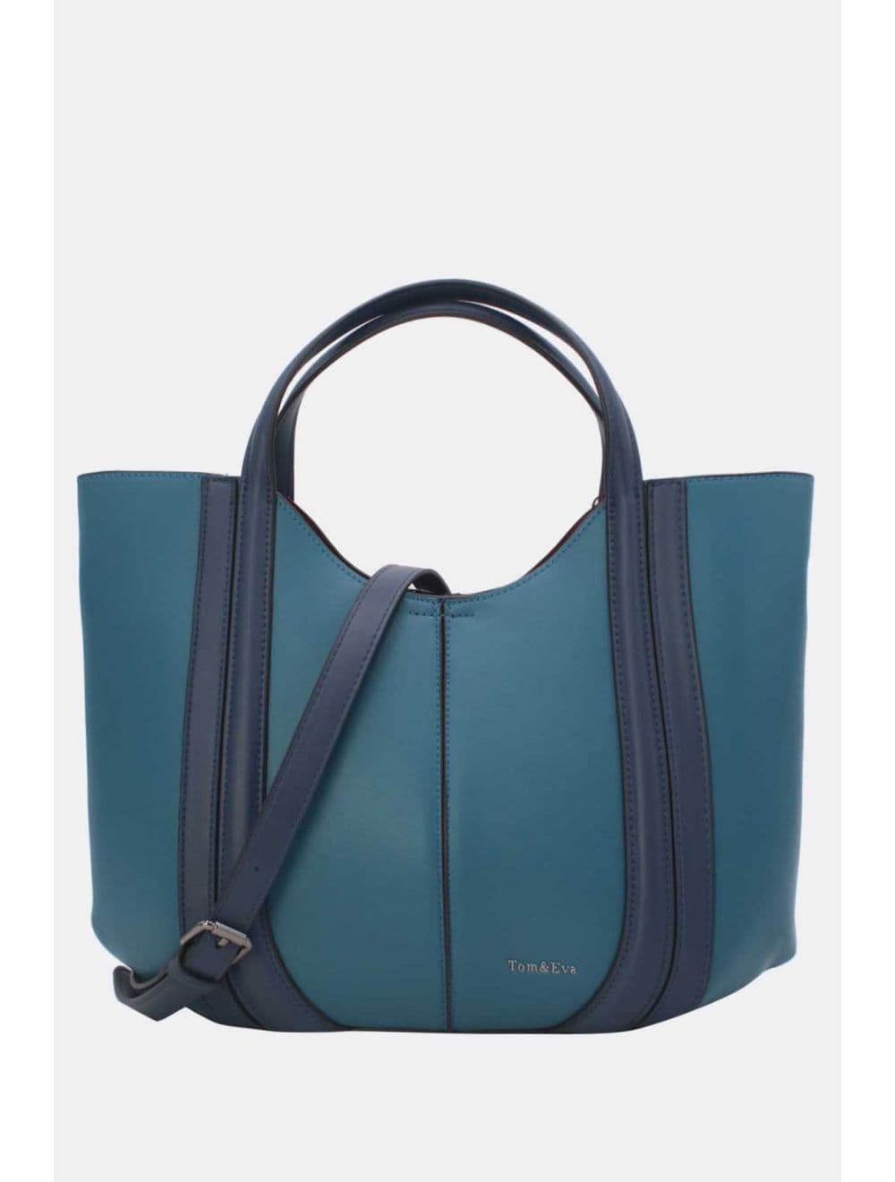 Sac à Main Effet Cuir Chic 25B-6374-Bleu