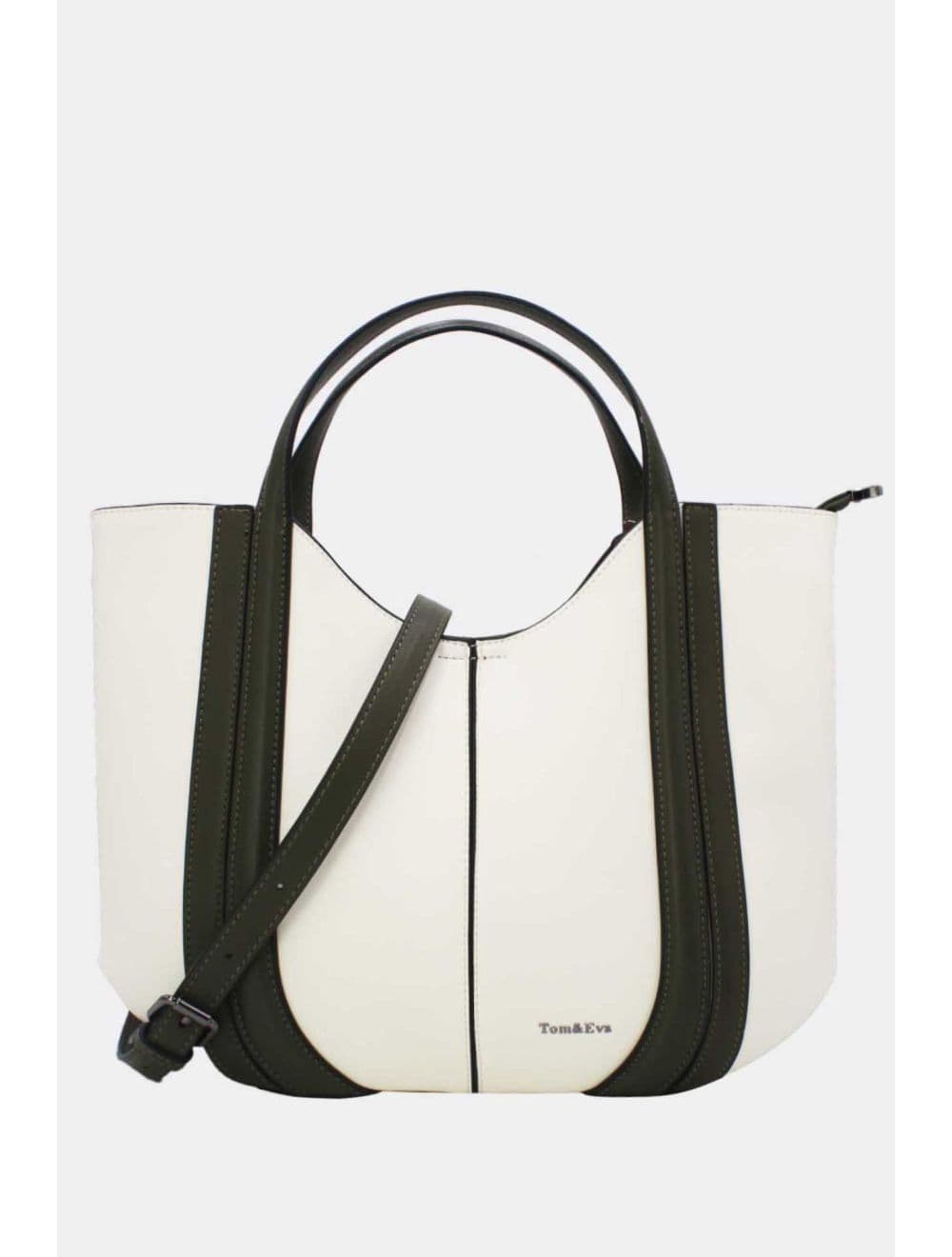 Sac à Main Effet Cuir Chic 25B-6374-Beige/Green