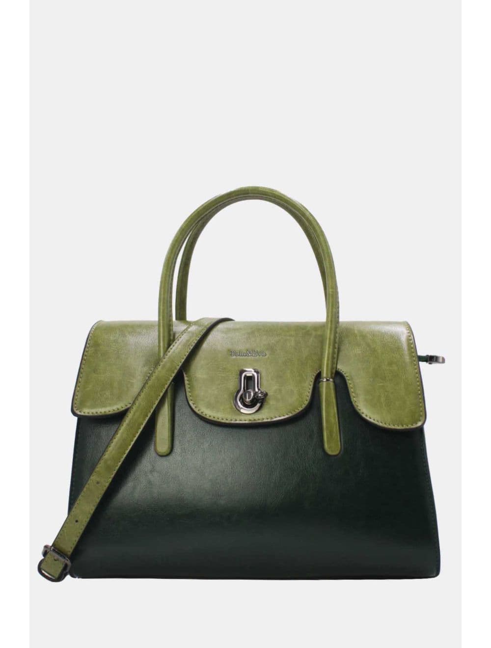 Sac à Main Effet Cuir Style Vintage RÉASSORT 24B-5866-L.Green/Green