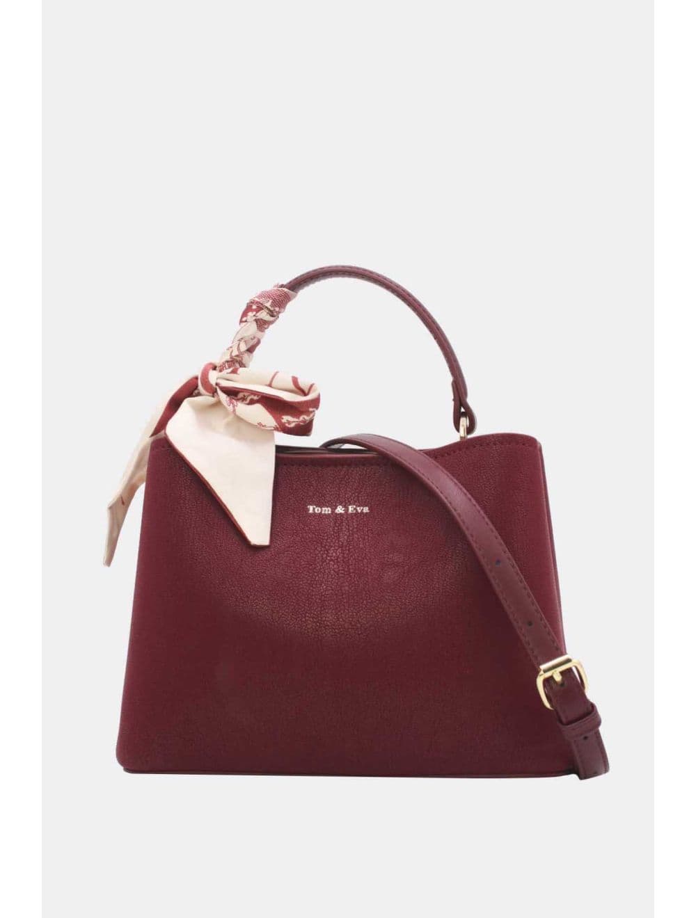 Petit Sac à Main Avec Foulard 25B-6414-Bordeaux
