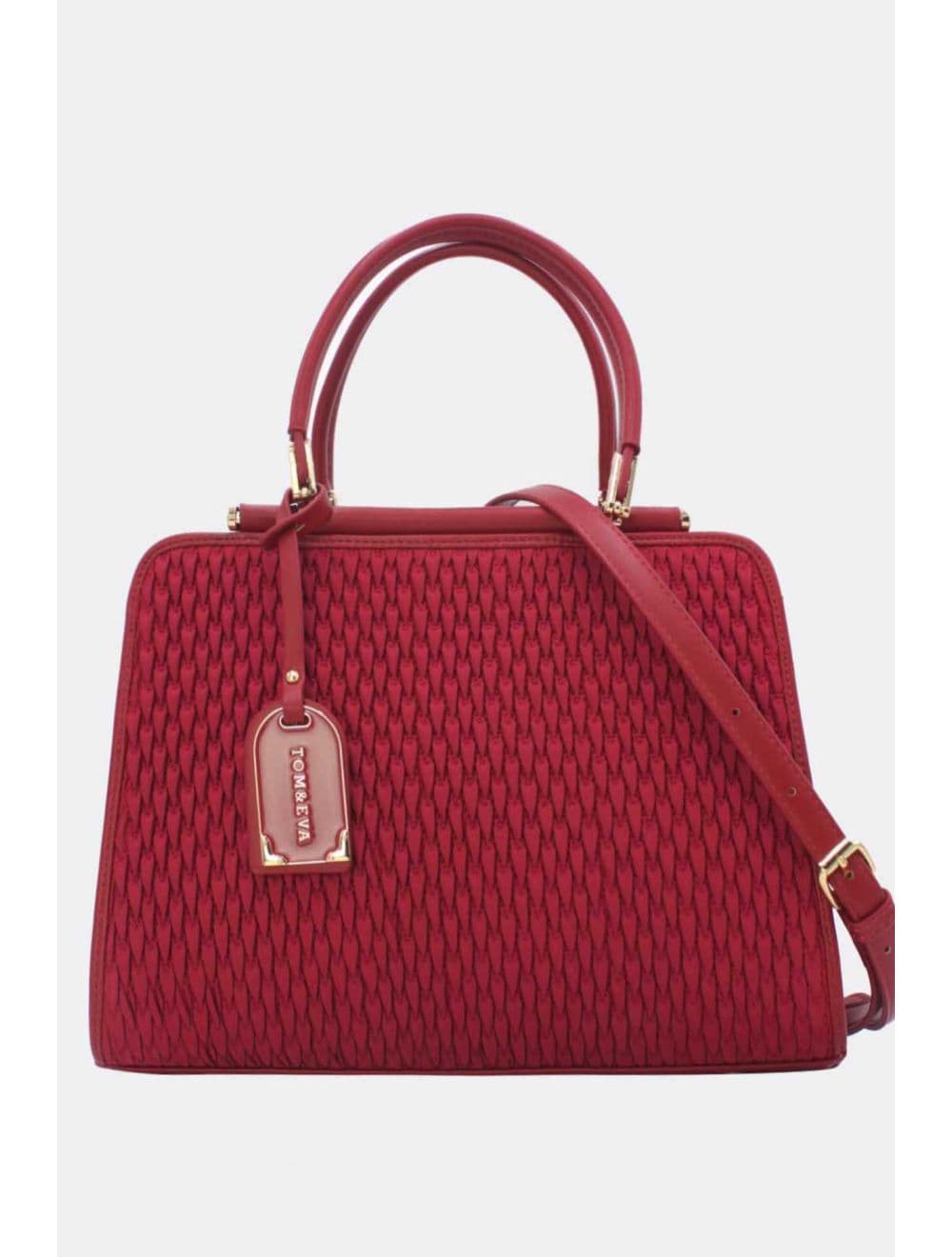 Sac à Main Tissu Avec Pendentif 25B-6317-Bordeaux
