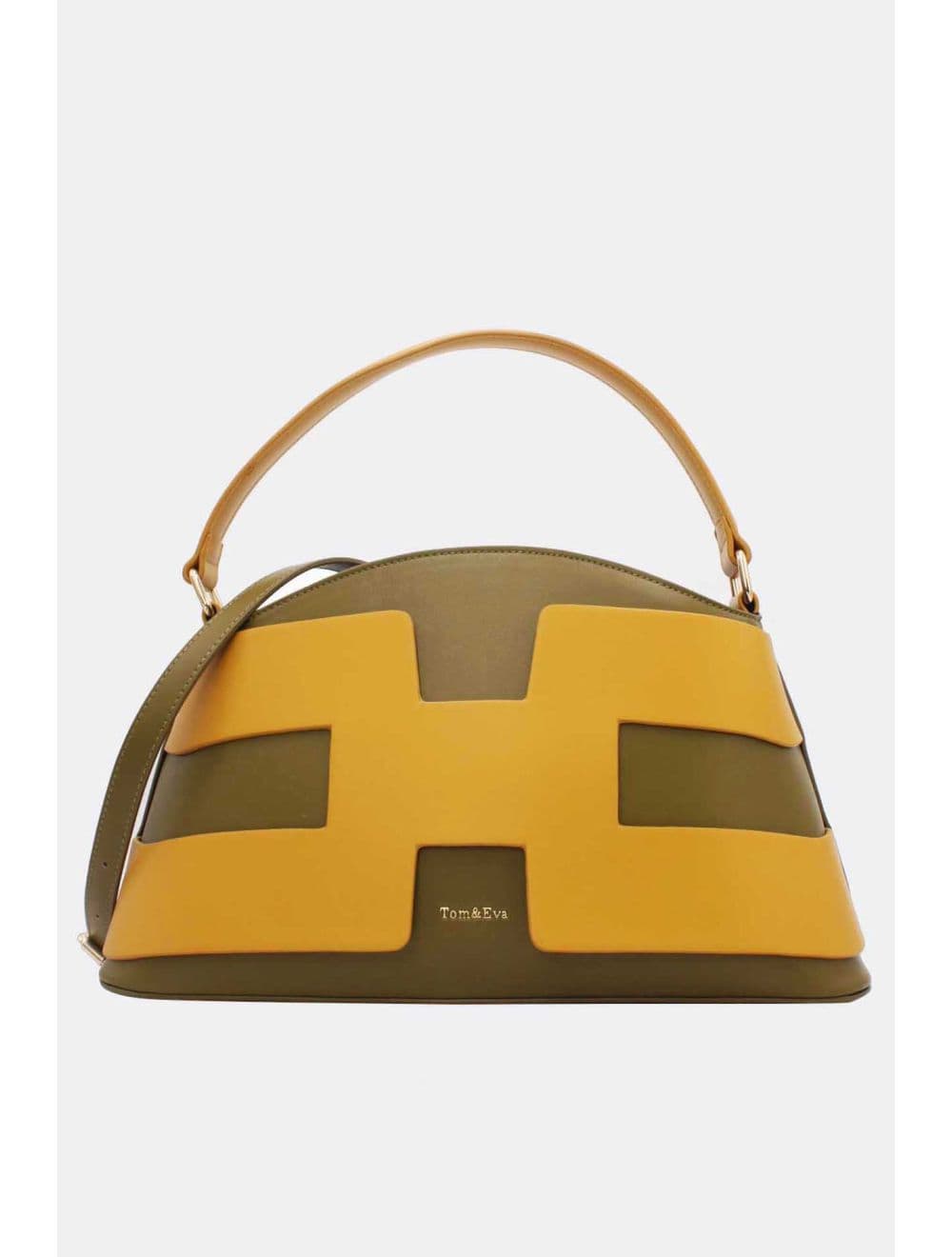 Sac à Main Effet Cuir Lisse Bicolore RÉASSORT25 24B-5862-Green/Yellow