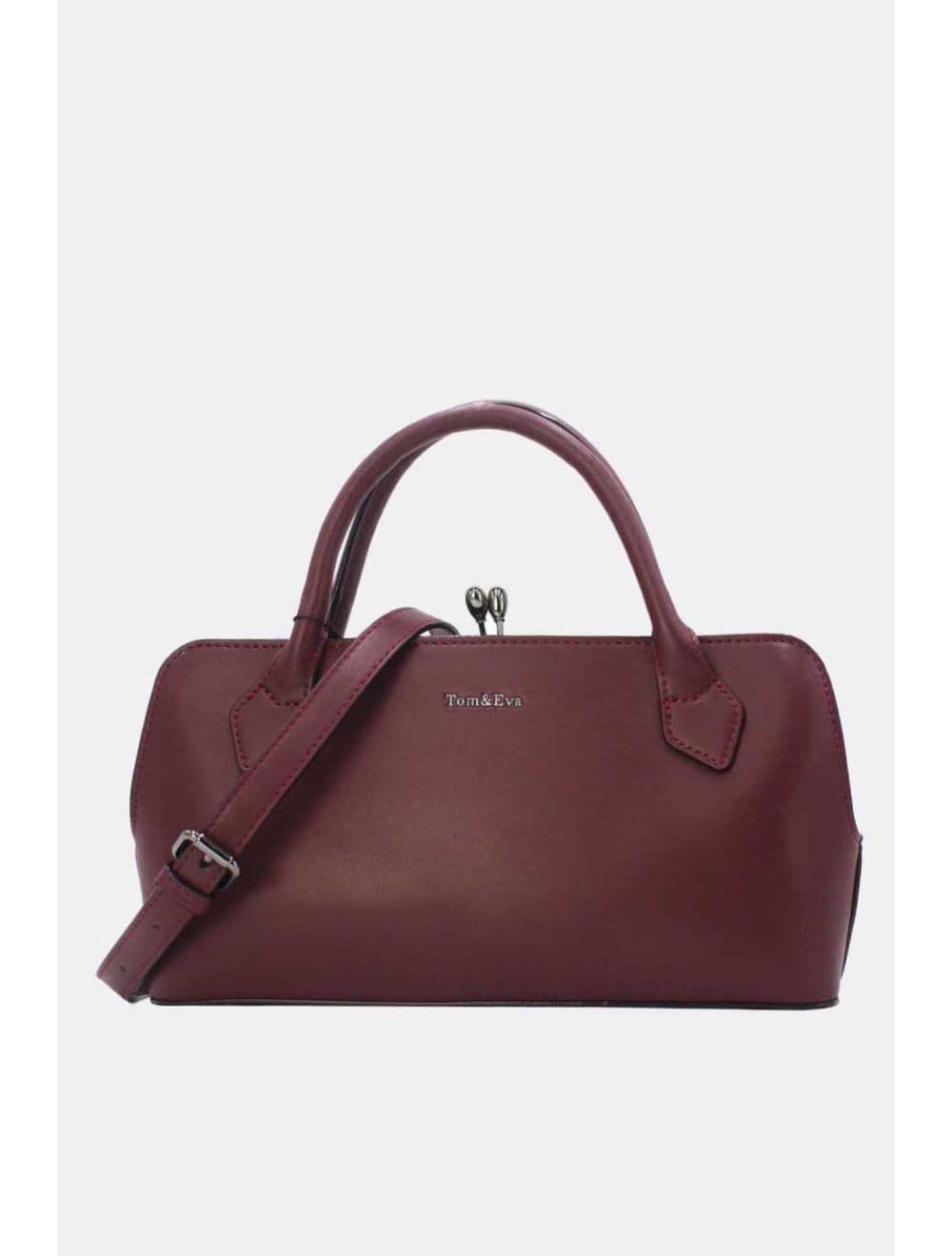 Sac Boston Plat à Fermoir Rétro Noir 25B-6371-Z.Red