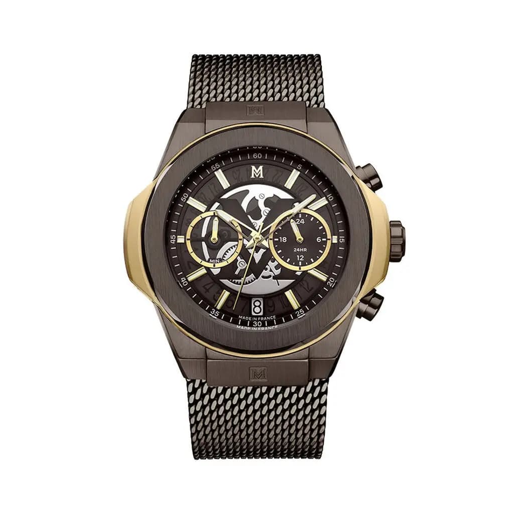 Montre Montignac Round Chrono Marron
