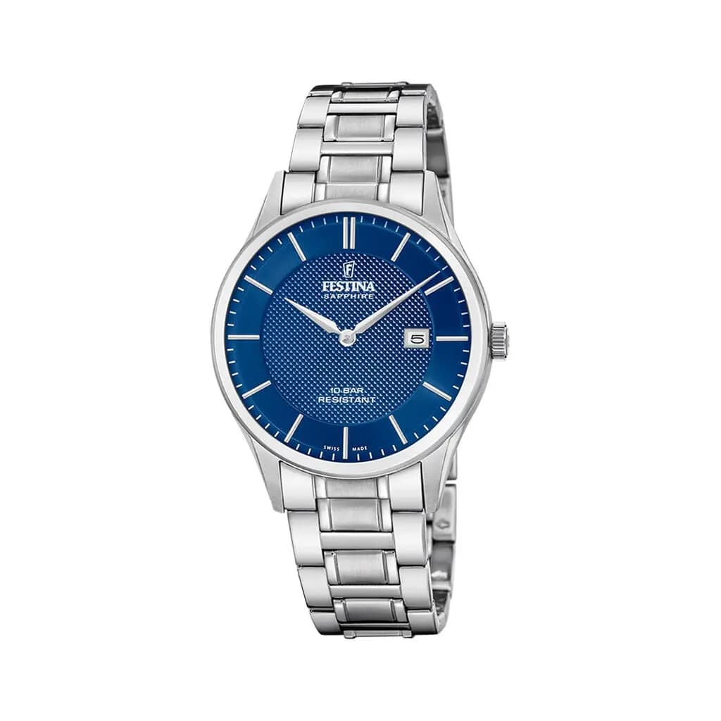 Montre Festina Swiss Made 40 Bleu
