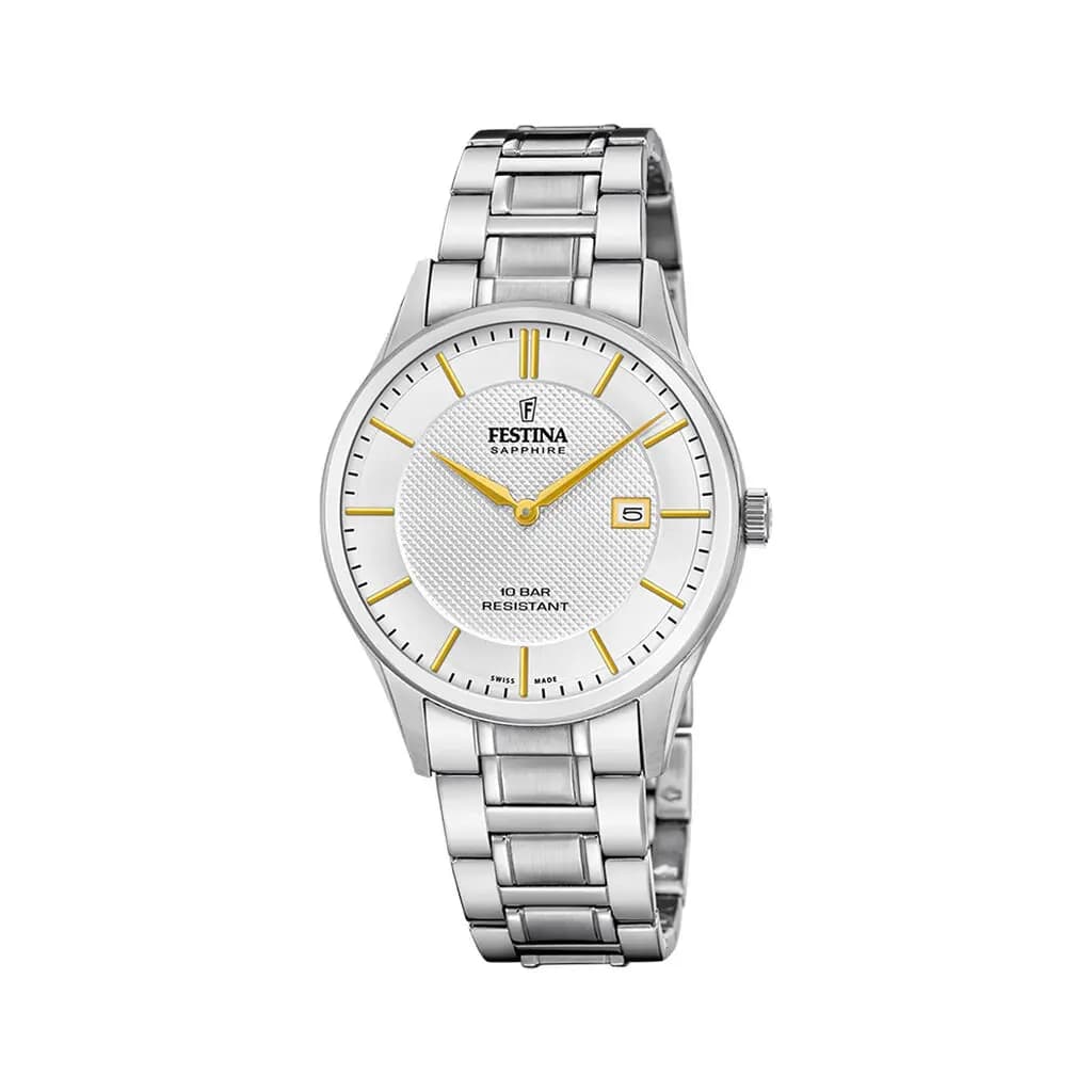 Montre Festina Swiss Made 40 Argenté