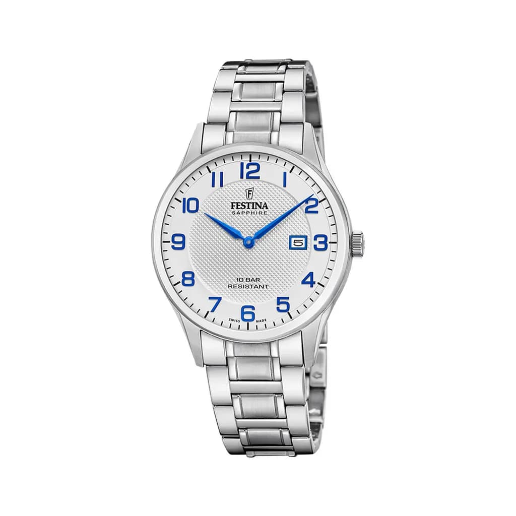Montre Festina Swiss Made 40 Argenté