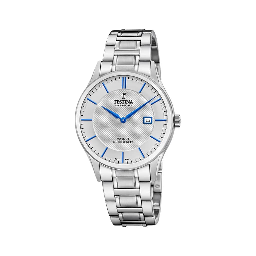 Montre Festina Swiss Made 40 Argenté