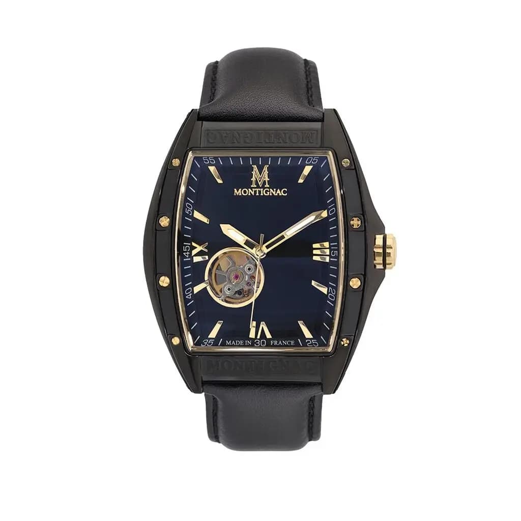 Montre Montignac Tonneau Automatique Noir