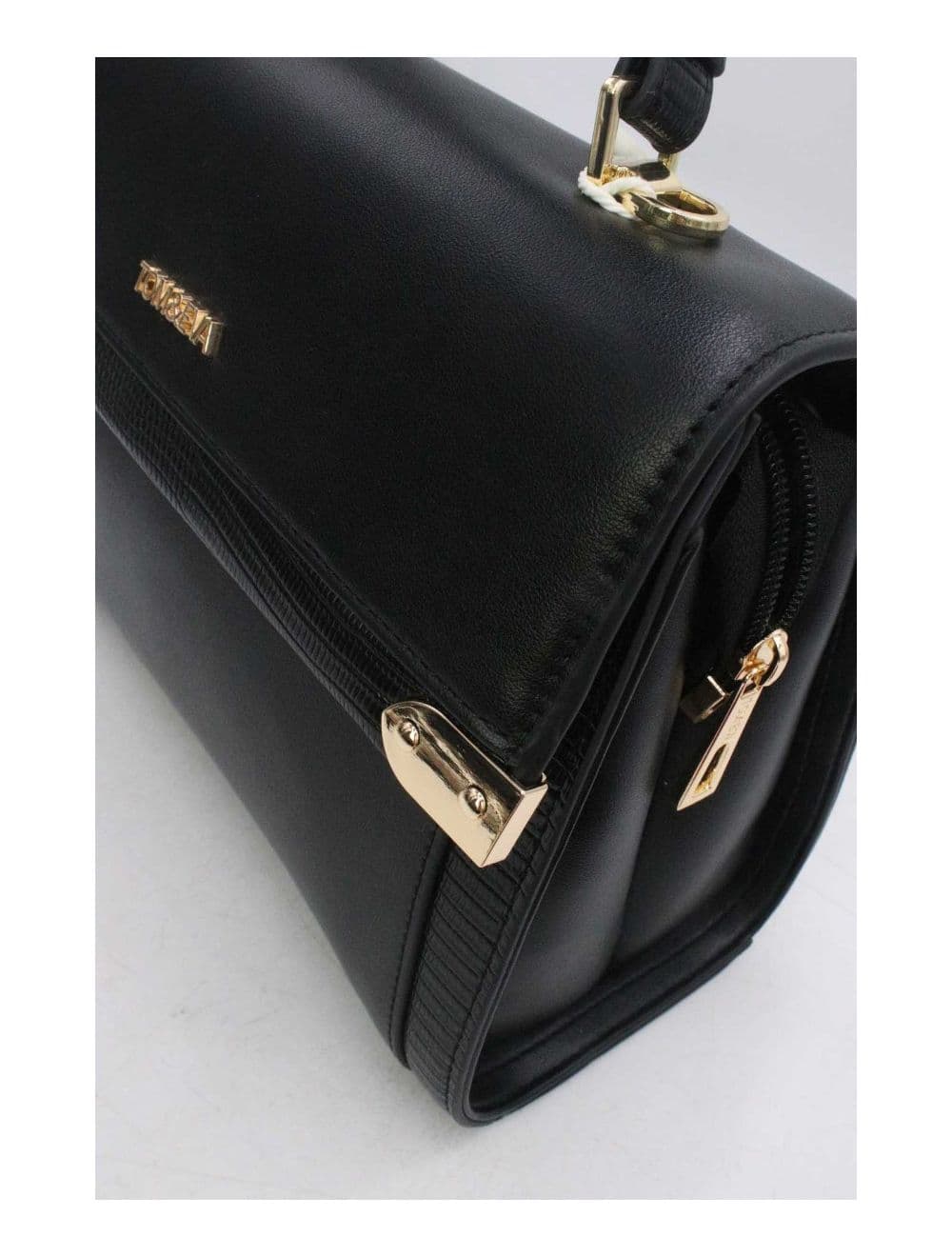 Sac à Main Avec Bordure Effet Serpent-24B-5887-Noir