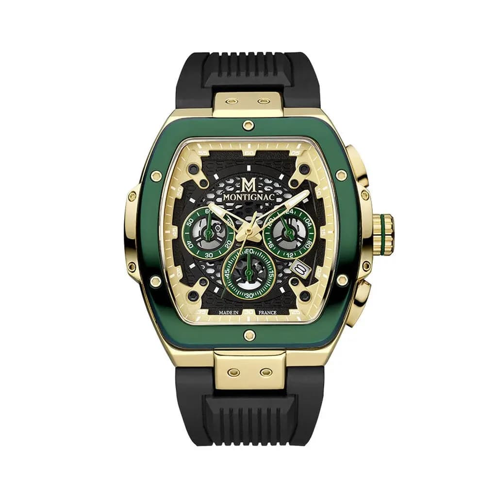 Montre Montignac Tonneau Chrono Noir