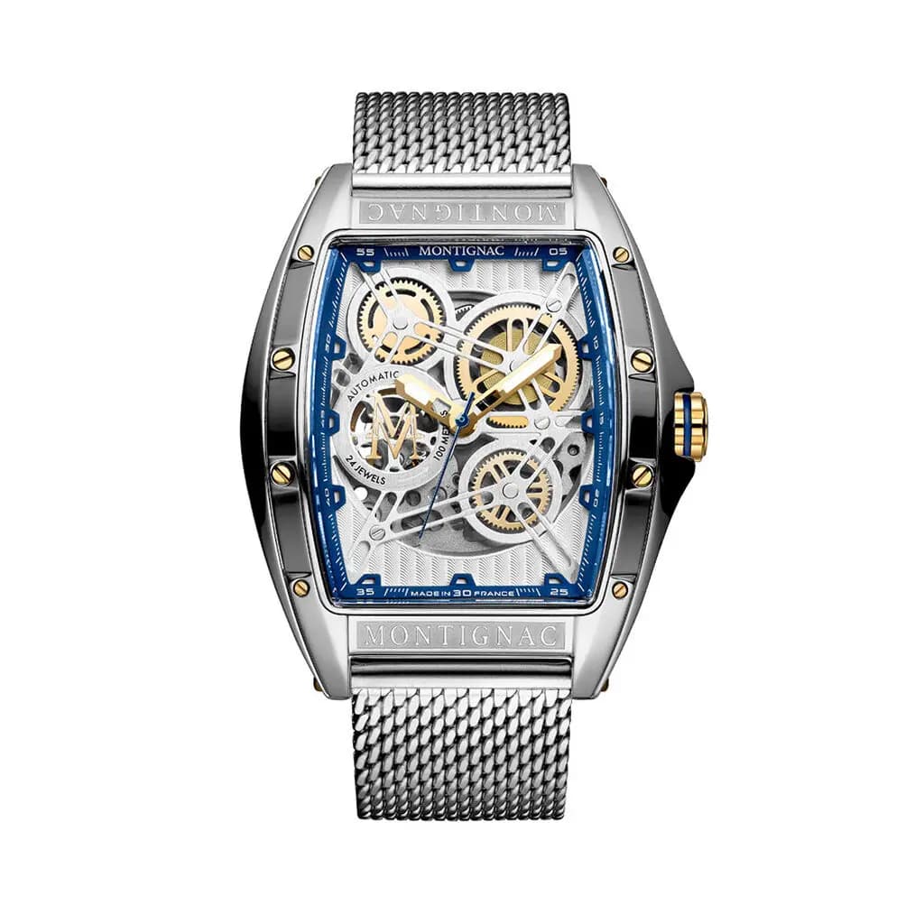 Montre Montignac Tonneau Auto Argenté
