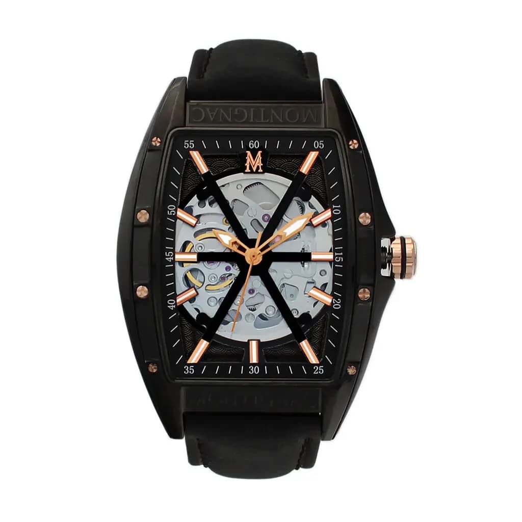 Montre Montignac Tonneau Automatiquev Noir