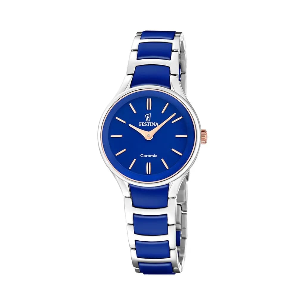 Montre Festina Ceramic Bimatiere Bleu