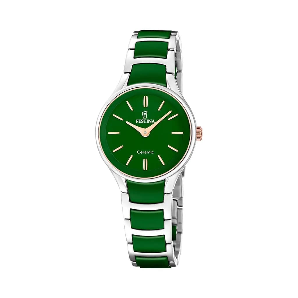 Montre Festina Ceramic Bimatiere Vert