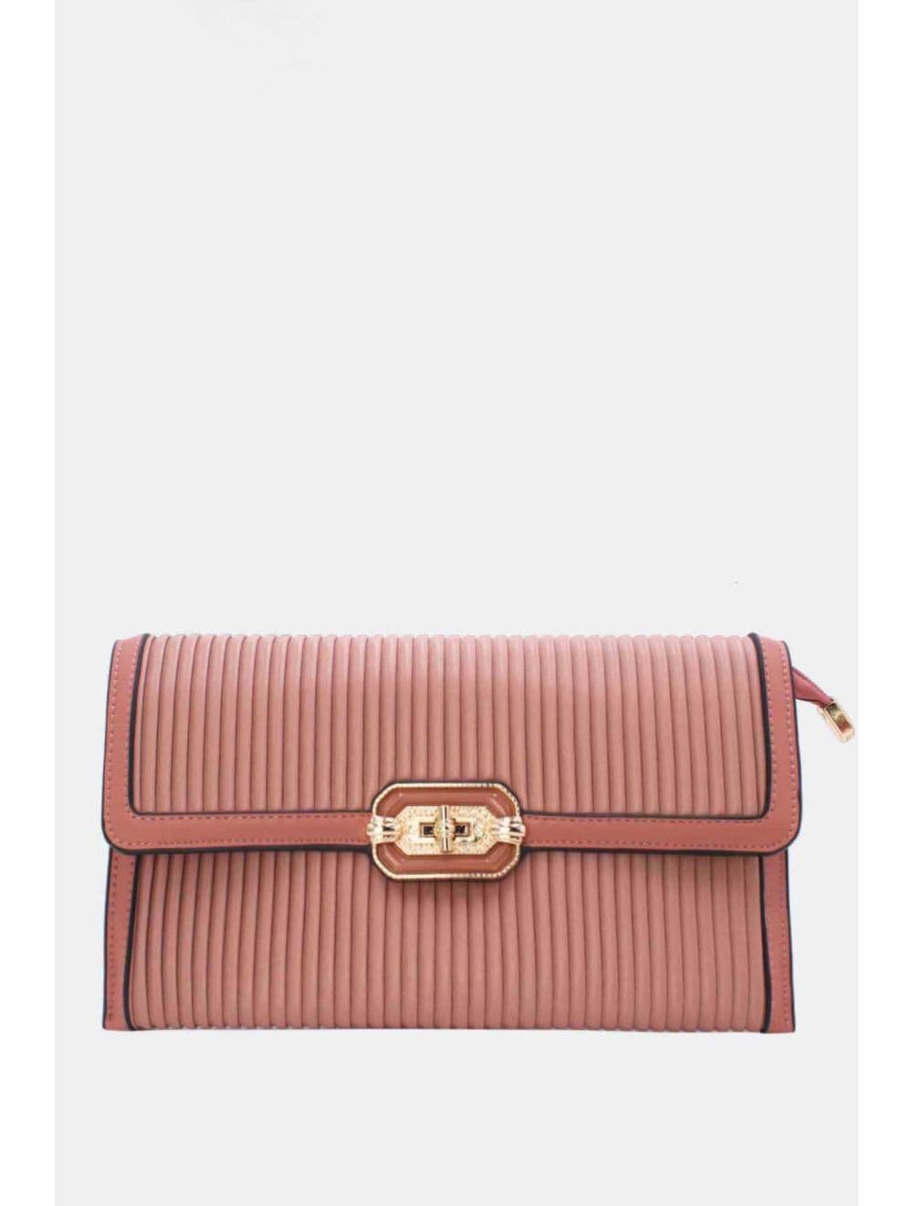 Pochette Bandoulière à Rabat Ruché RÉASSORT 25P-6395-Rose