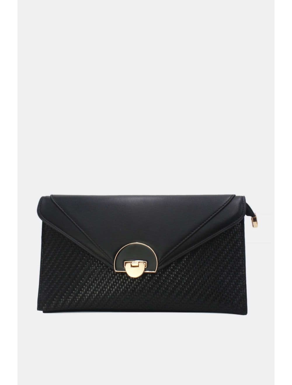 Pochette Bandoulière Effet Tressé RÉASSORT 24P-6099-Noir