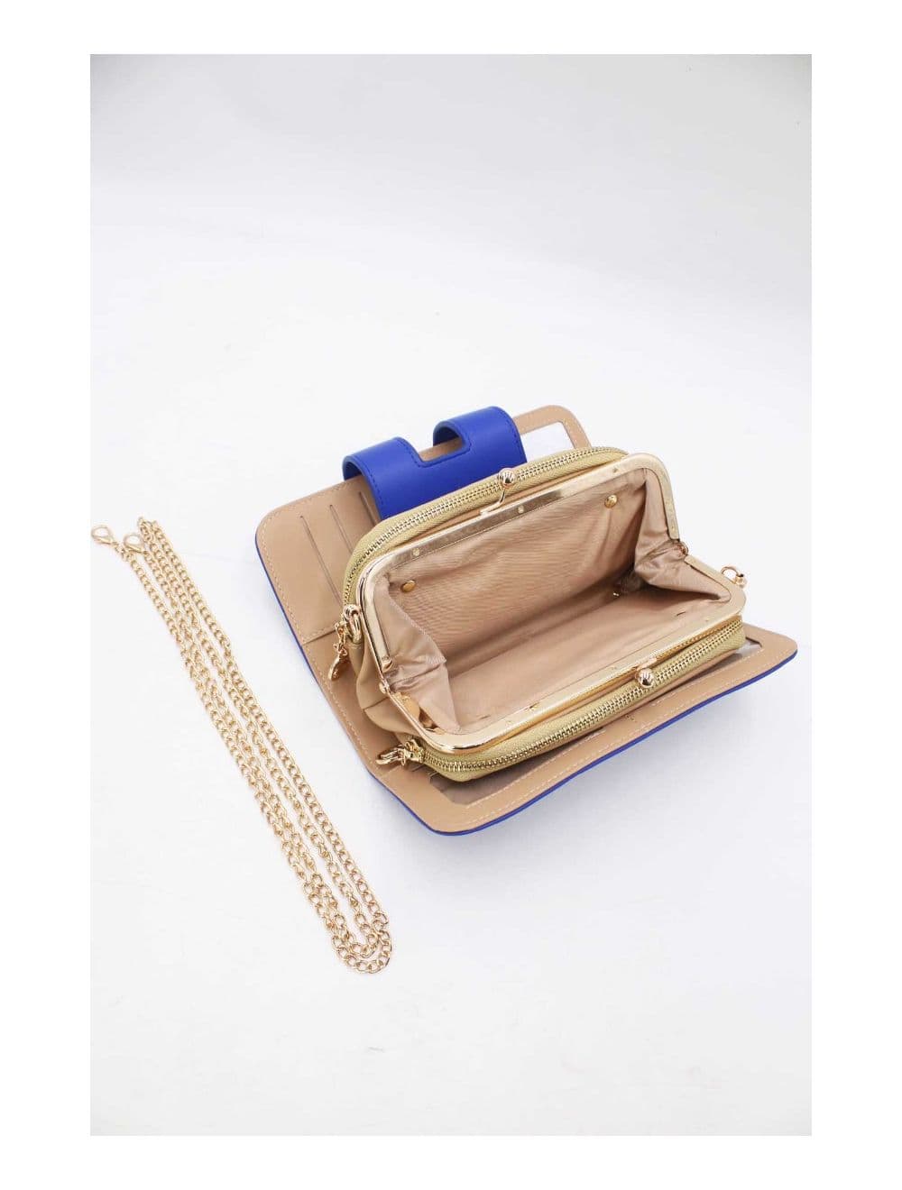 Portefeuille Compagnon Femme Avec Lettre D Métallique 16D-1348D-Bleu