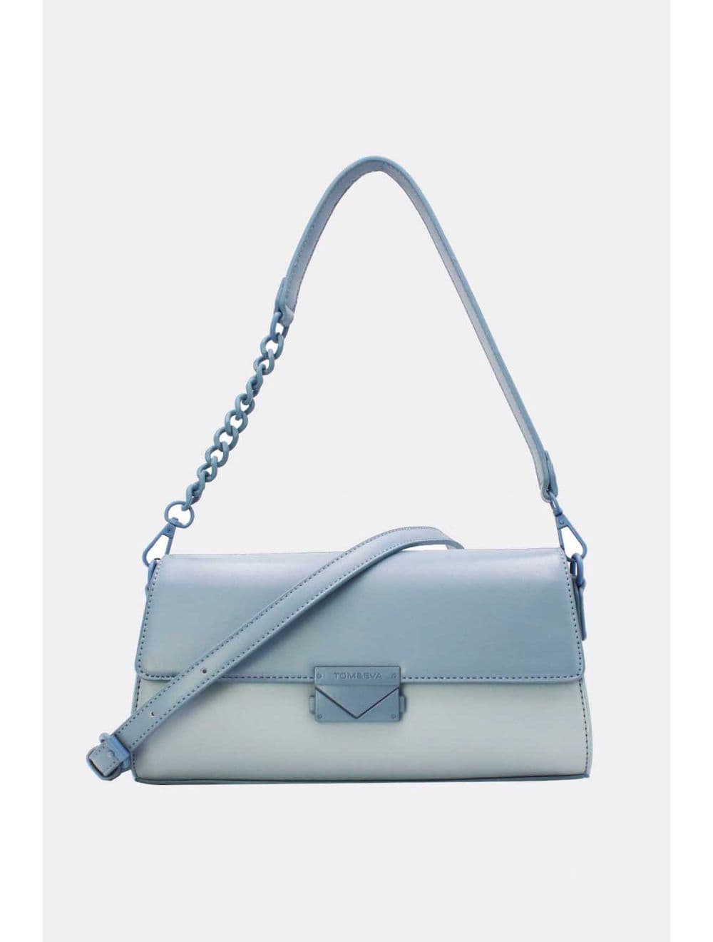 Sac Bandoulière et Porté Épaule Effet Cuir 25P-6333-Bleu