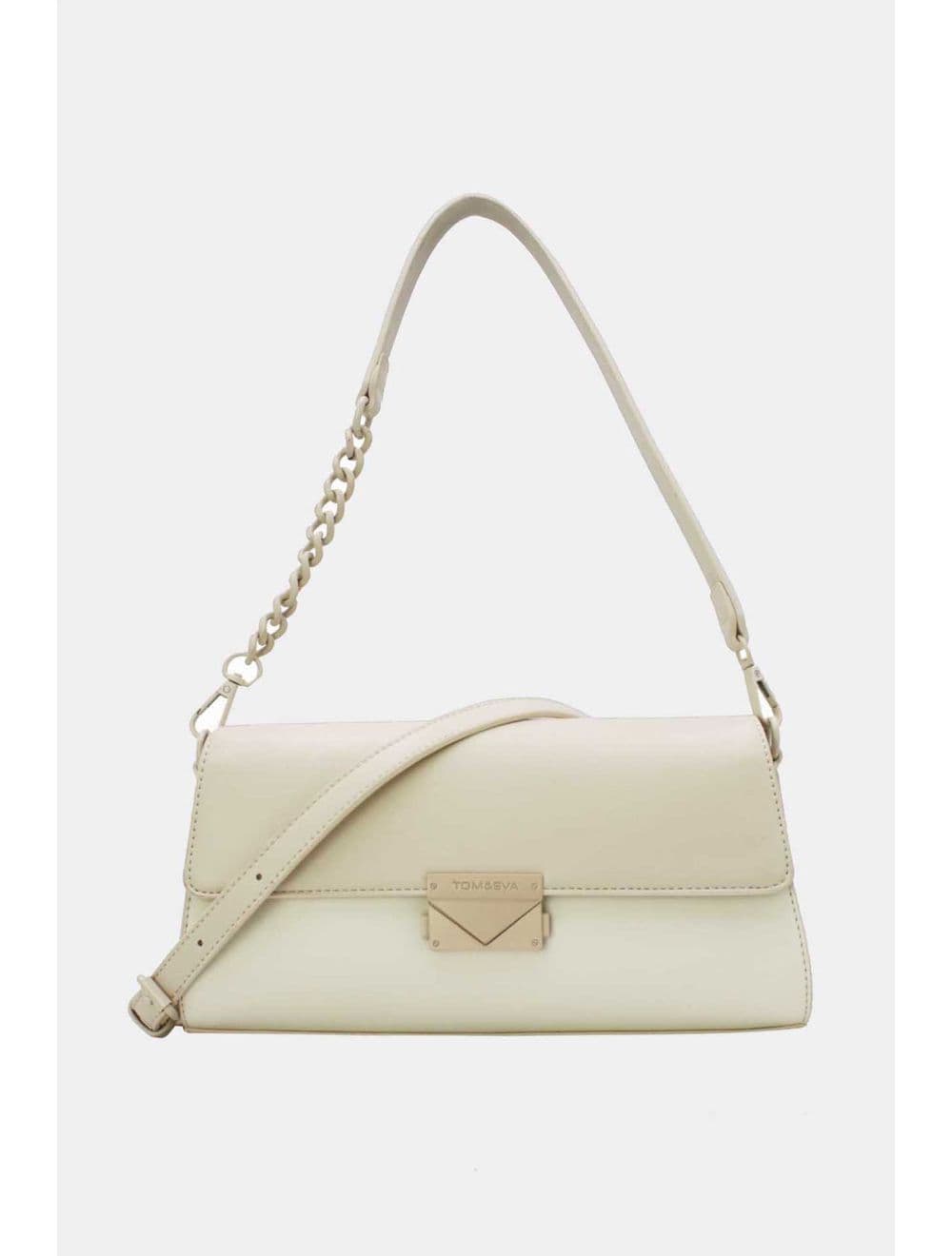 Sac Bandoulière et Porté Épaule Effet Cuir 25P-6333-Beige