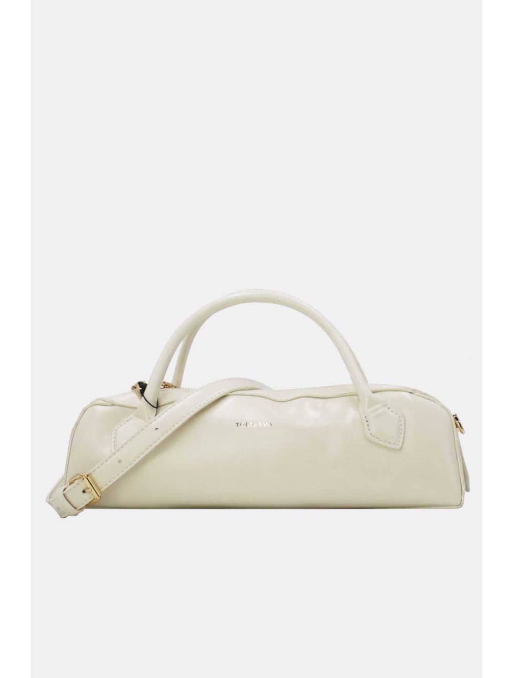 Sac Baguette Chic Effet Cuir Vernis 25P-6381-Blanc