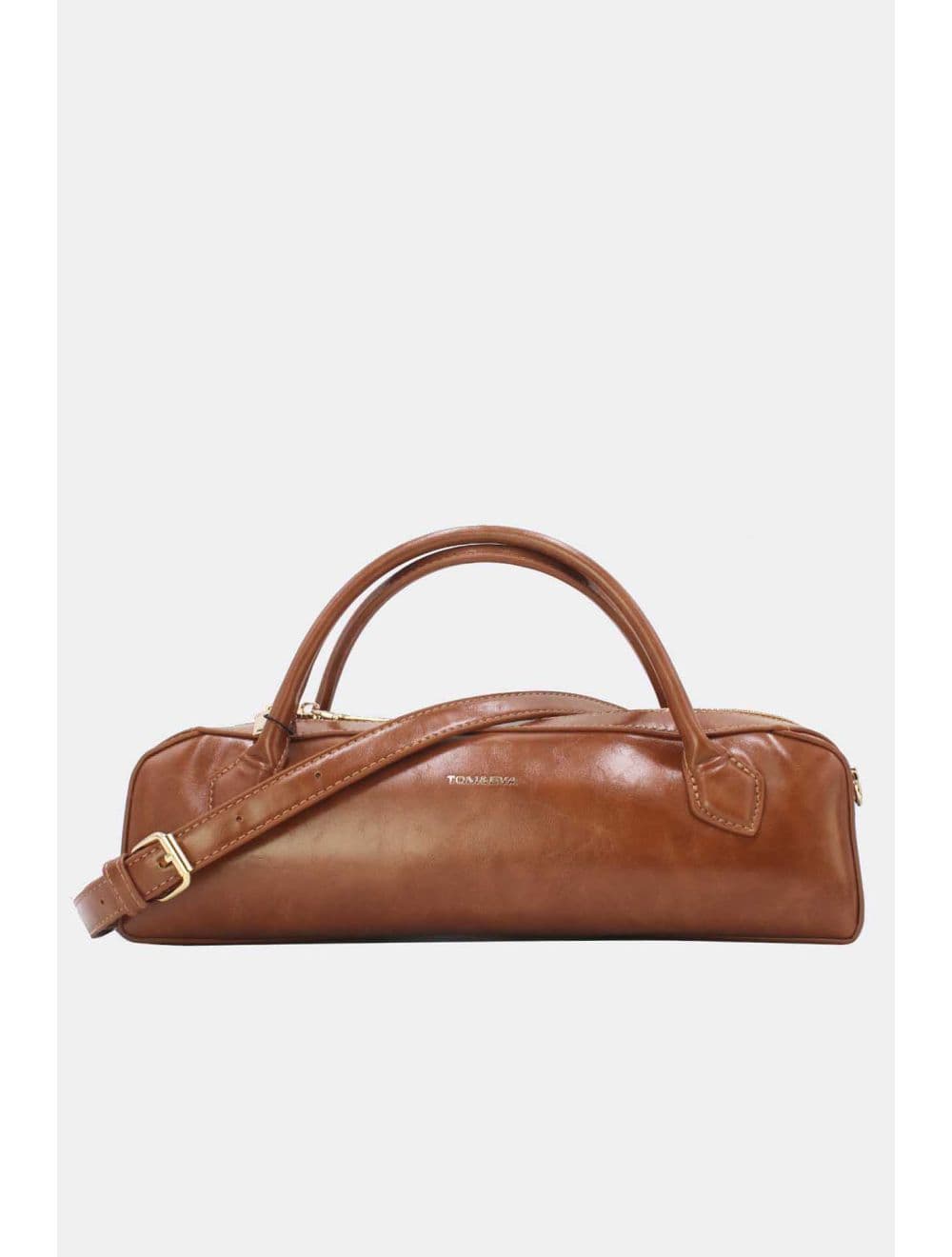 Sac Baguette Chic Effet Cuir Vernis 25P-6381-Marron