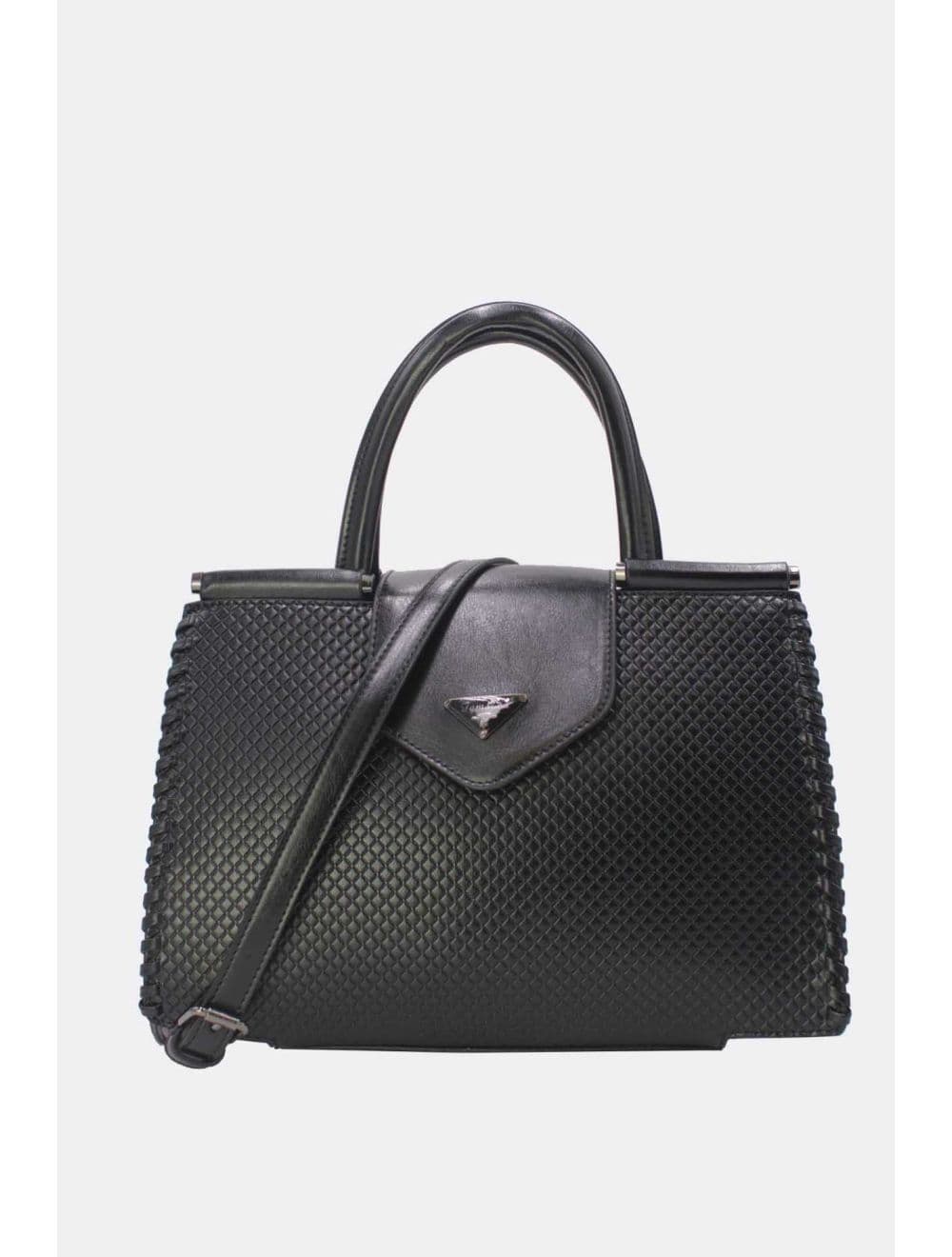 Sac à Main Effet Tressé 25B-6367-Noir