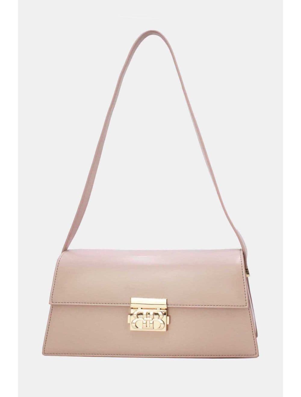 Sac Baguette Porté Épaule Effet Cuir Lisse Minimaliste 25P-6357-Pink