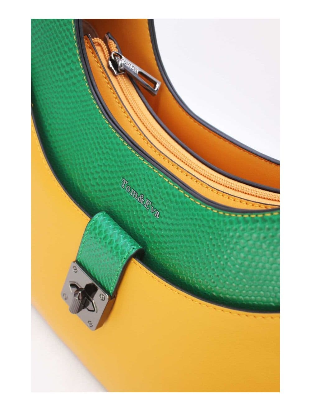 Sac Porté Épaule Effet Serpent 24B-6100-Yellow/Green