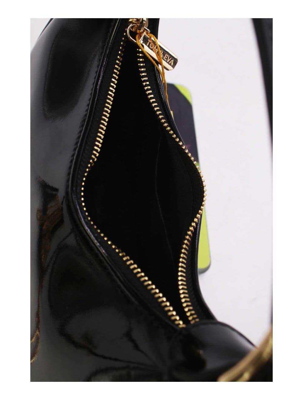 Sac Porté Épaule Demi Lune Verni Forme Croissant 24P-5910-Noir