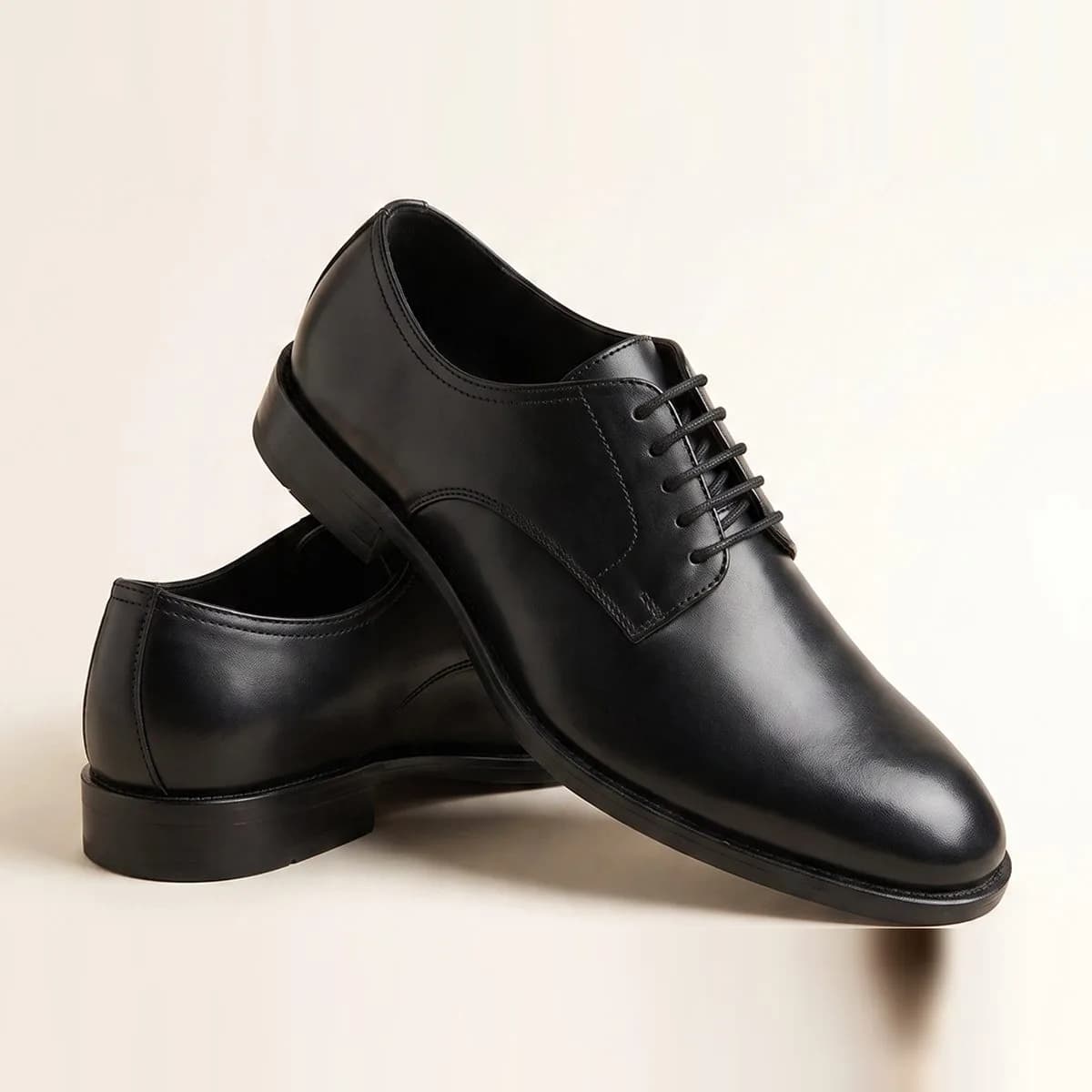 MNG — Derbies homme en cuir lisse noir, pointure 45
