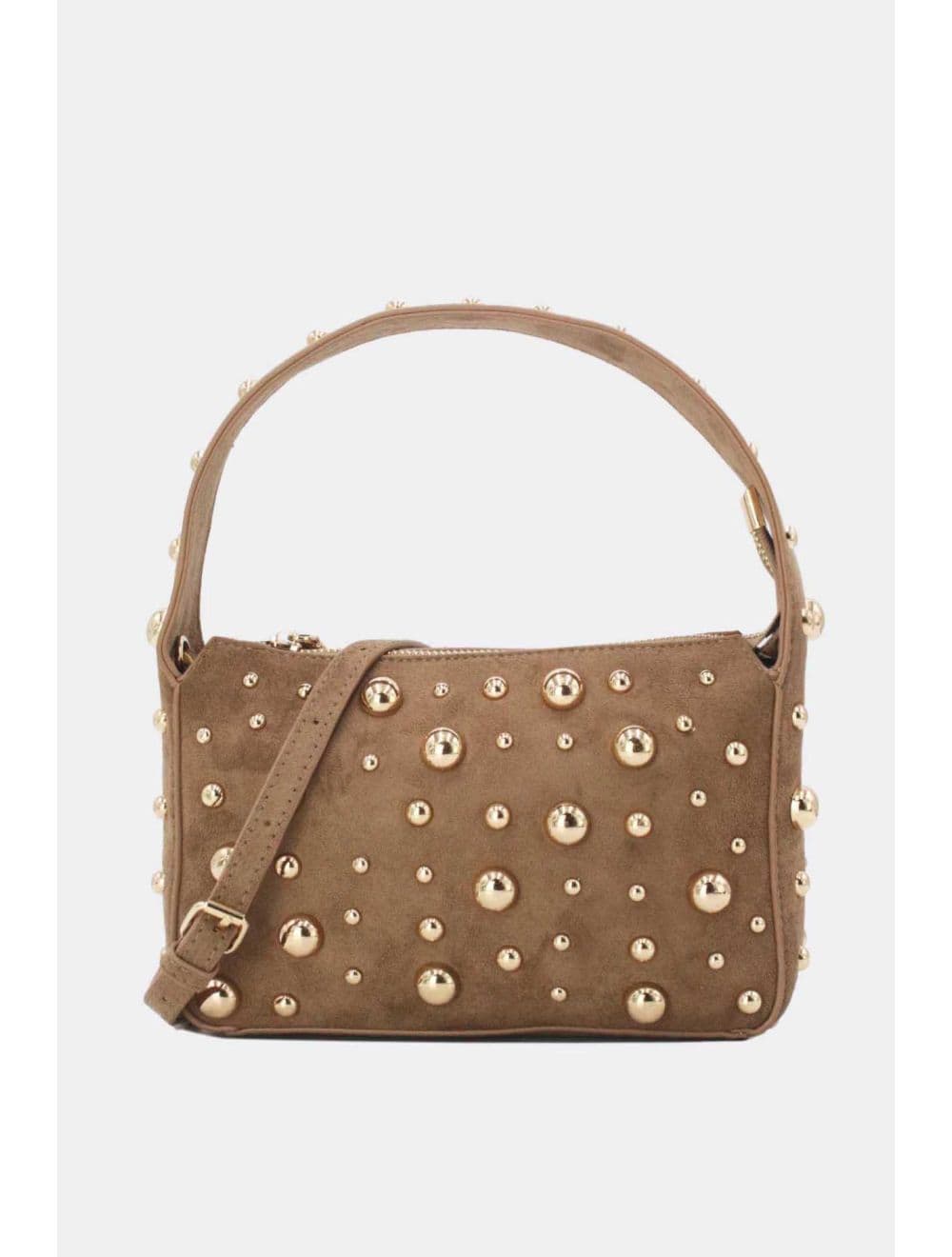 Pochette Clouté et Velours 24P-6164-Camel