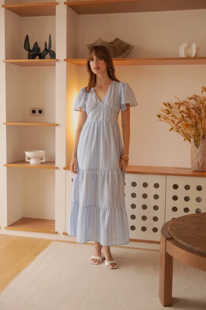 Robe longue Emeline Bleu