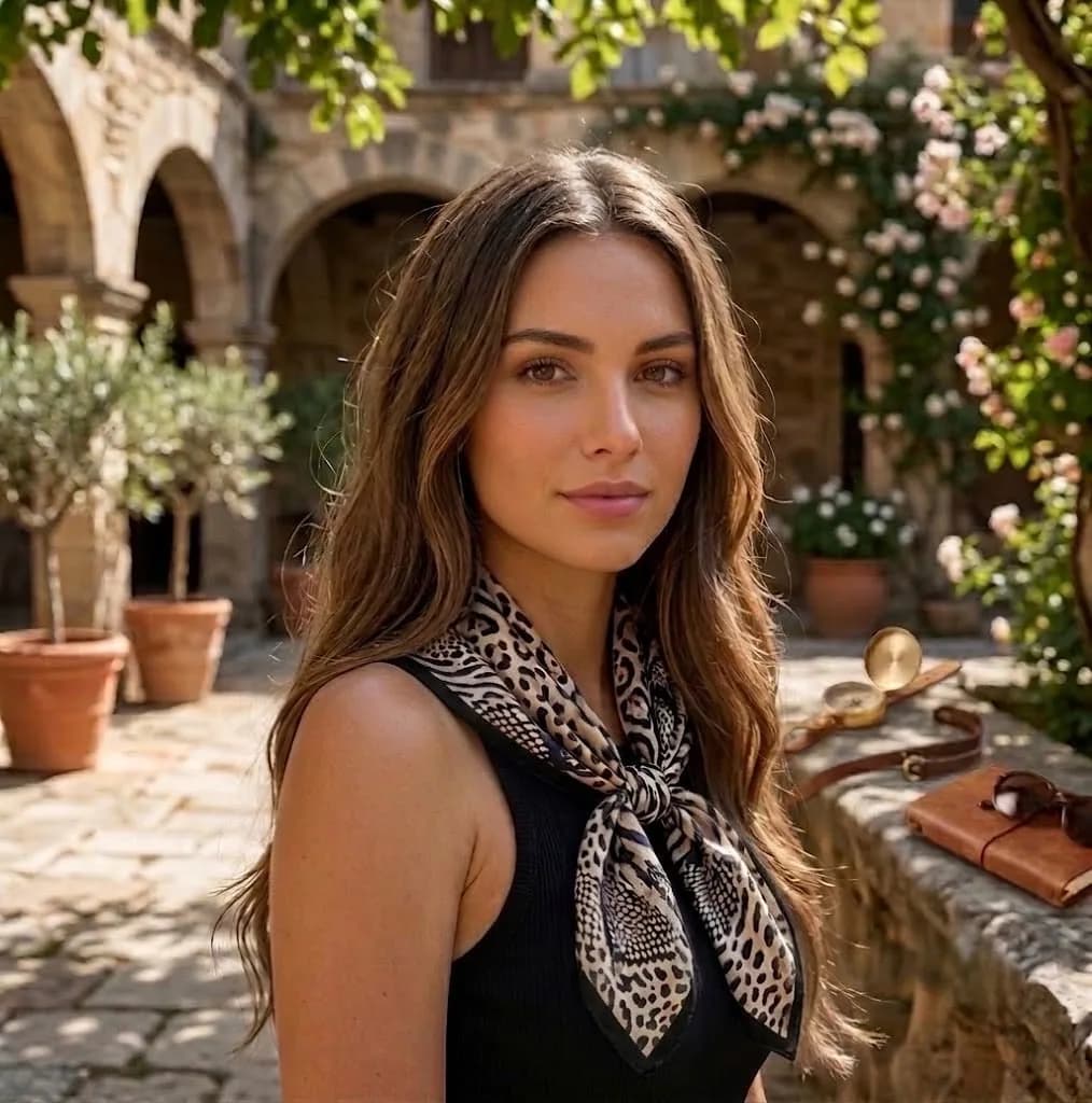Foulard Leocadie Brun