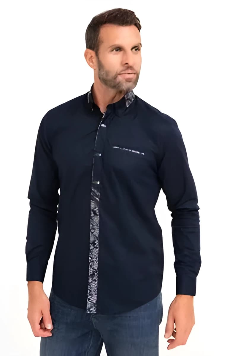 Chemise Pablo Uni Tapisserie Studio – Marine