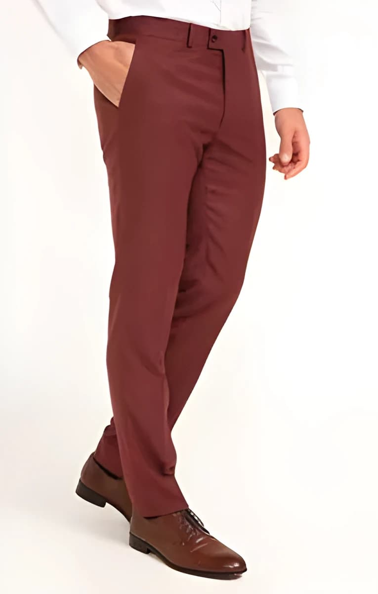 Pantalon de costume ajusté Nuovoterra – Brique