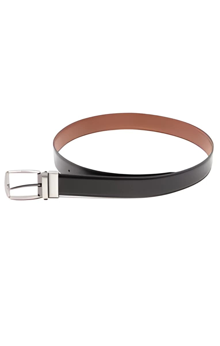 Ceinture en cuir réversible à boucle – Camel