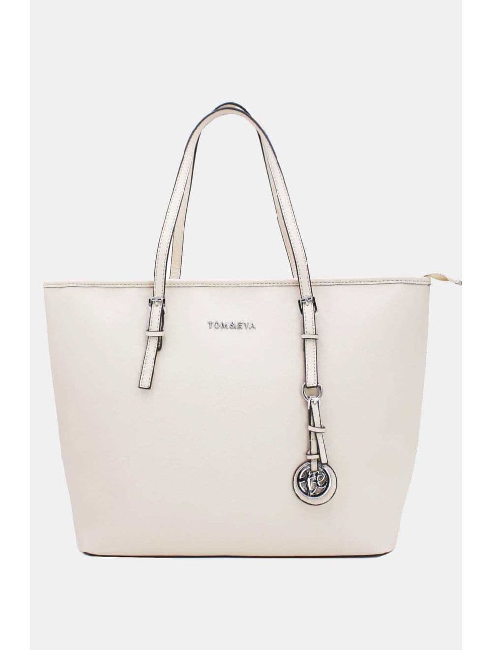 Cabas Classique Effet Cuir Rigide 6228F-SS26-Silver detail-Beige