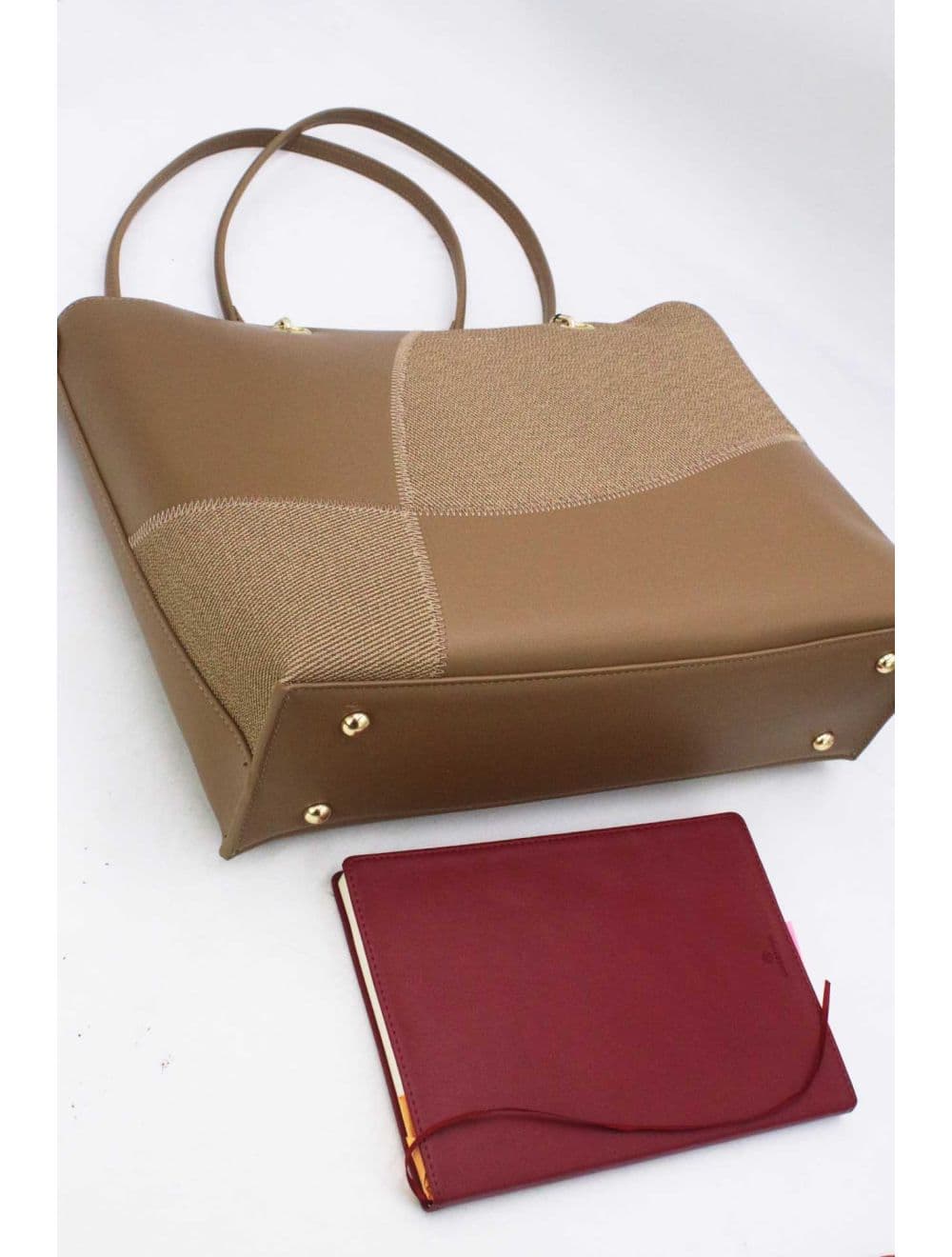 Sac Cabas Patchwork Effet Tissu 25B-6191-Kaki