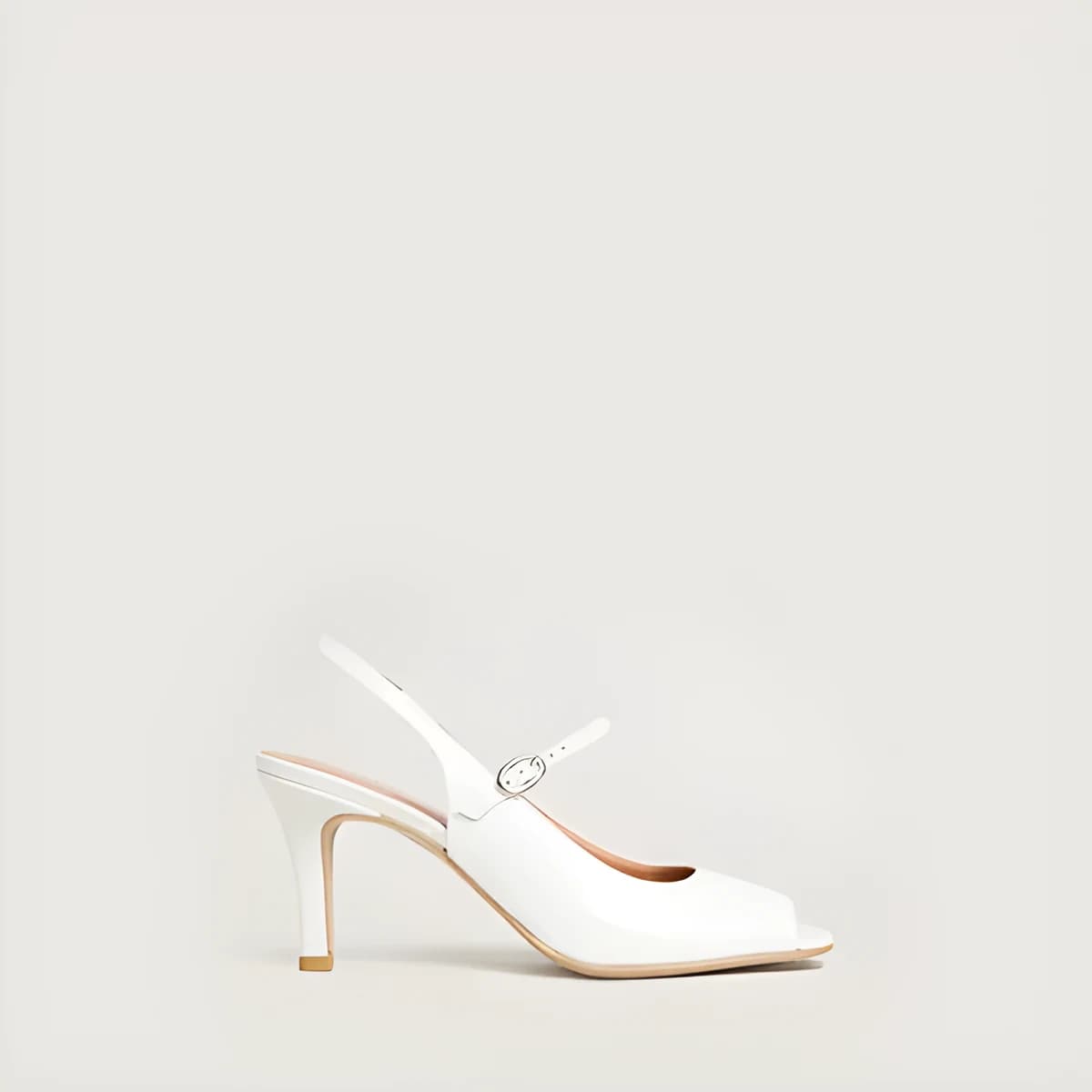 Babies slingbacks à talons en vernis perle