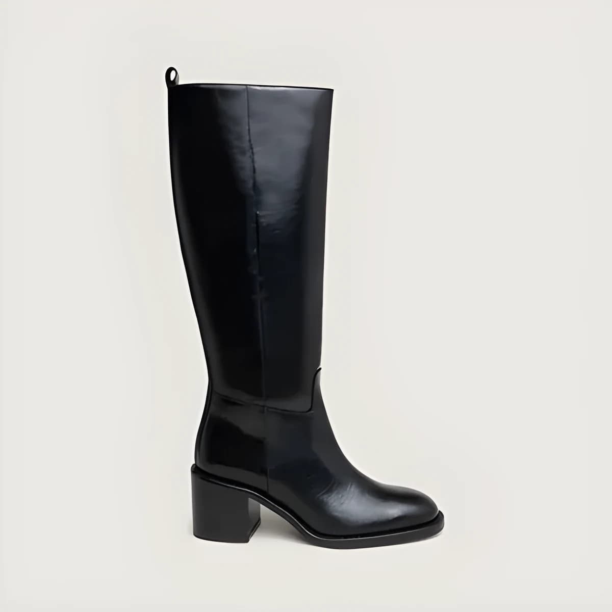 Bottes hautes en cuir noir taille mollet M