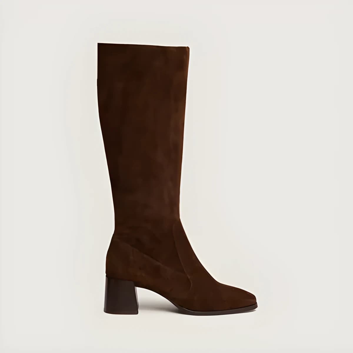 Bottes à bouts carrés en croûte marron