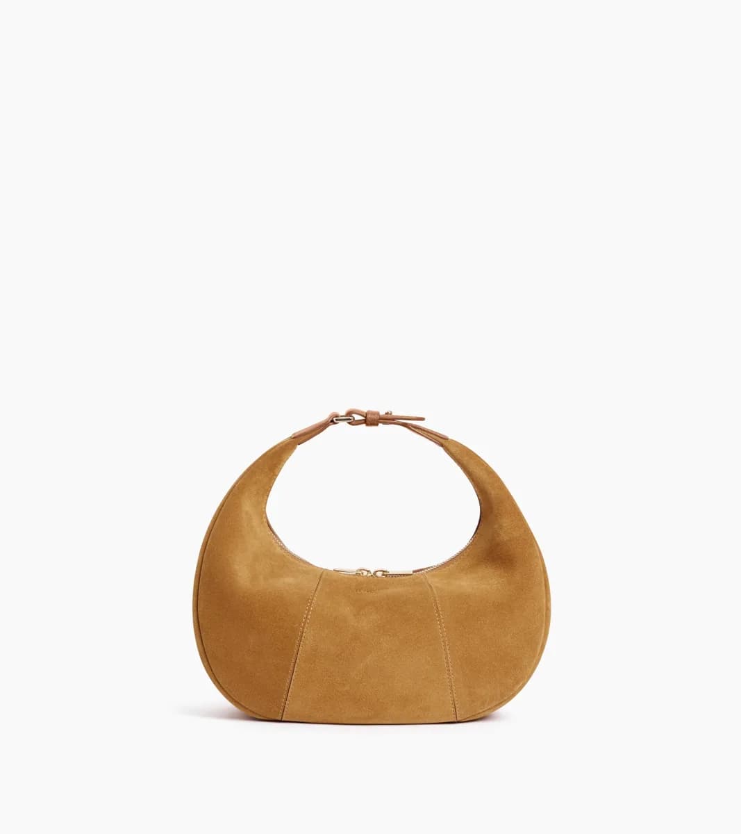 Petit sac hobo Juliette en cuir refente de velours – Tan Brown