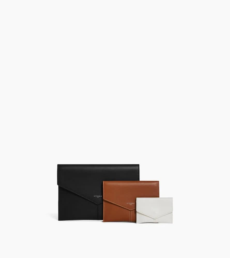 Trio de pochettes Charlotte en cuir lisse