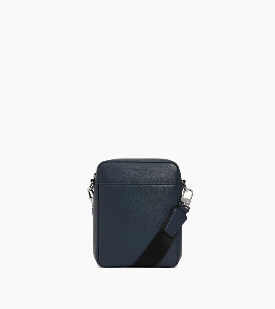 Petite sacoche zippée Marceau en cuir grainé