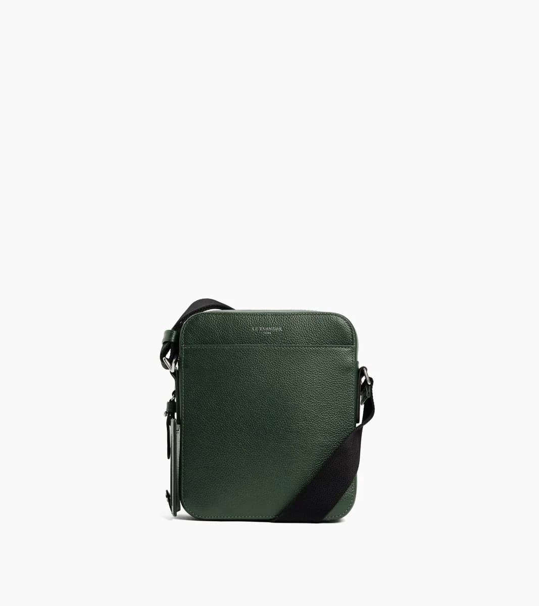 Petite sacoche zippée Emile en cuir grainé – Green Malachite