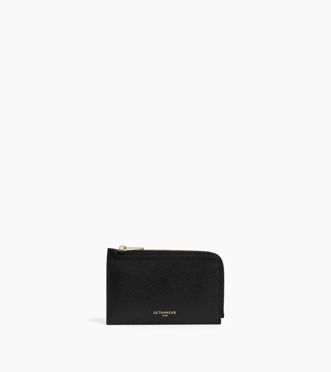 Porte cartes zippé Albertine en cuir grainé – Black