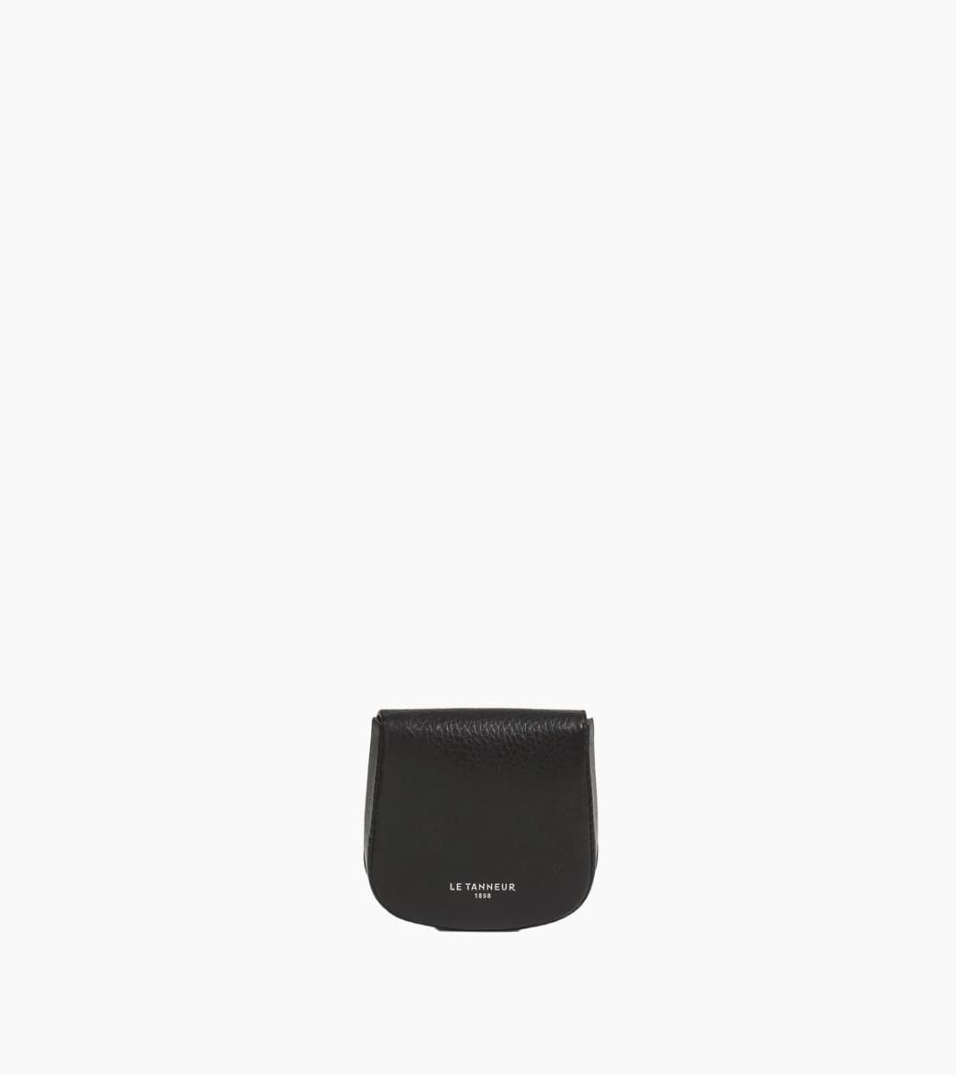 Porte monnaie cuvette Charles en cuir grainé – Black